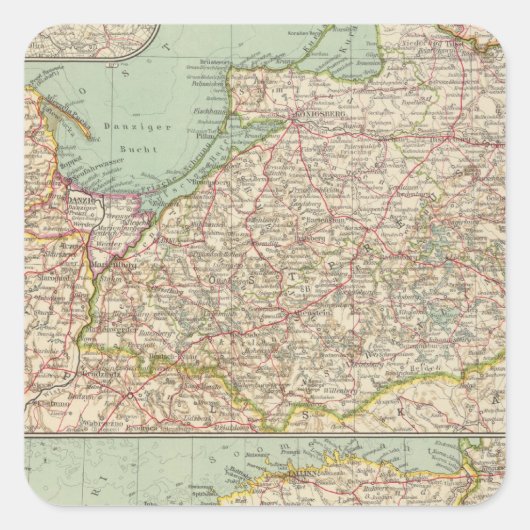 58 Oost-Pruisen, Baltische staten Vierkante Sticker (Voorkant)