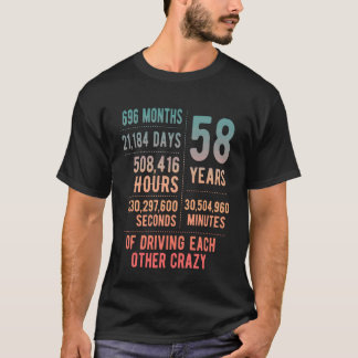 58 Years Married Funny 58th Wedding Anniversary T-shirt