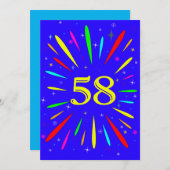 58e anniversaire de fête Invitation Explosion (Devant / Derrière)