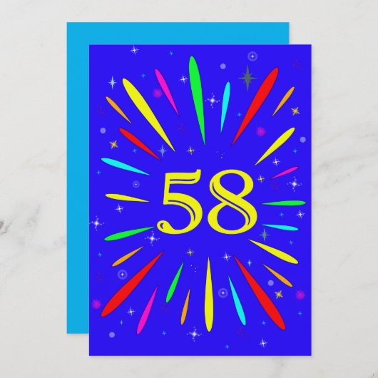 58e anniversaire de fête Invitation Explosion (Devant / Derrière)