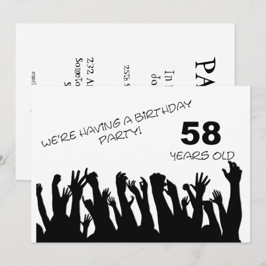 58e invitation de fête avec foule (Devant / Derrière)
