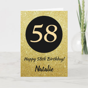 58e Joyeux Anniversaire Carte Parties scintillant