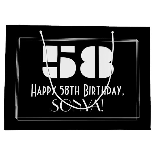 58e verjaardag ~ Art Deco Geïnspireerde look "58" Groot Cadeauzakje
