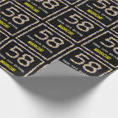 58e verjaardag: Floral Flowers Number, Custom Name Cadeaupapier (Hoek)