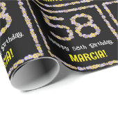 58e verjaardag: Floral Flowers Number, Custom Name Cadeaupapier (Rol Hoek)