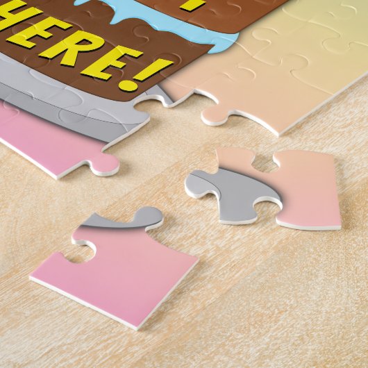 58e verjaardag: Fun Cake and Candles + Custom Name Legpuzzel (Zijkant)
