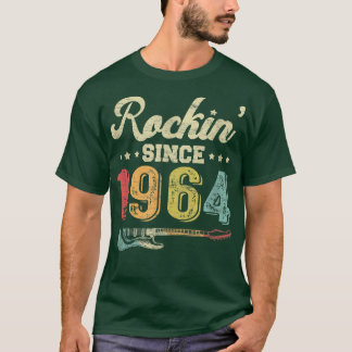 58e verjaardag  gitaar Rockin sinds 1964 Gui T-shirt