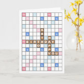 58e verjaardag, Word Game Board Kaart (Gele Bloem)