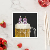 58e verjaardag zwarte bier servet (Insitu)