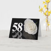 58ème Anniversaire Carte avec une rose blanche cla (Fleur jaune)