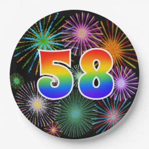 58ste Evenement - Leuk, Kleurrijk, Vet, Regenboog Papieren Bordje