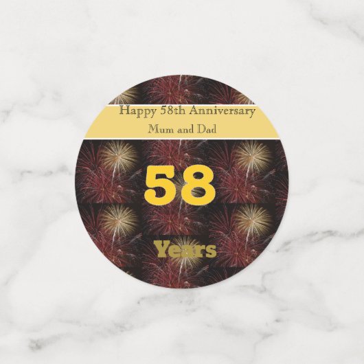 58ste Jubileum voor bruiloft Confetti (Kleine voorkant)