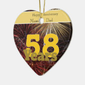 58ste Jubileum voor bruiloft Keramisch Ornament (Links)