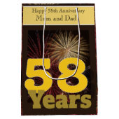 58ste Jubileum voor bruiloft Medium Cadeauzakje (Achterkant)
