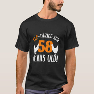 58ste verjaardag 58 jaar oud kippenboer kip t-shirt