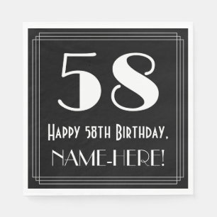 58ste verjaardag ~ Art Deco geïnspireerde uitstral Servet