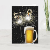 58ste Verjaardagsparklers met Beer Mok Kaart (Voorkant)