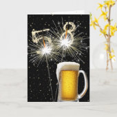 58ste Verjaardagsparklers met Beer Mok Kaart (Gele Bloem)