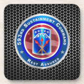 593rd Sustainment Command “Rust in vrede” Bier Onderzetter (Voorkant)