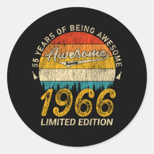 59 jaar oud 1966 Retro Geweldige 59ste verjaardag  Ronde Sticker