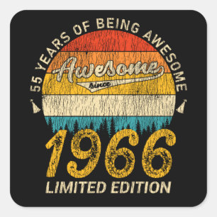 59 jaar oud 1966 Retro Geweldige 59ste verjaardag  Vierkante Sticker
