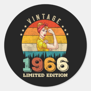 59 jaar oude Bday 1966  59ste verjaardag vrouwen Ronde Sticker