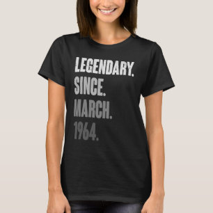 59 jaar oude Vintage 1964 Birthday Maart 59 deco T-shirt