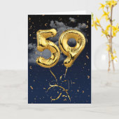59e Anniversaire Gold Mylar Balloon et carte Confe (Fleur jaune)
