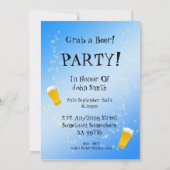 59e anniversaire invitation à la fête avec bière (Dos)