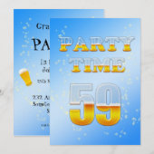 59e anniversaire invitation à la fête avec bière (Devant / Derrière)