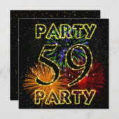 59e anniversaire invitation avec feu d'artifice (Devant / Derrière)