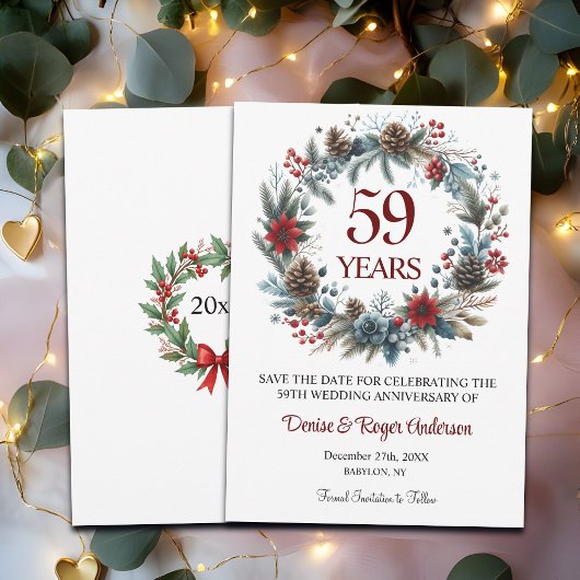 59e bruiloft Jubileum Save The Date