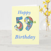 59e carte d'anniversaire (Fleur jaune)