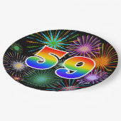 59e Evenement - Leuk, Kleurrijk, Vet, Regenboog 59 Papieren Bordje (Gekanteld)