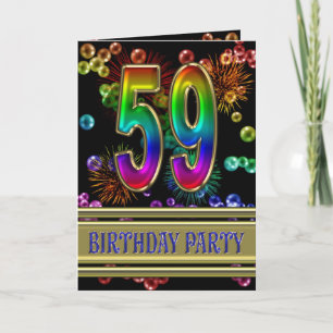 59e fête d'anniversaire Invitation