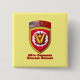59e Ordnance Brigade "Koude Oorlog Nucleaire Deter Vierkante Button 5,1 Cm