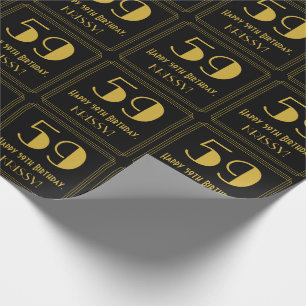 59e verjaardag ~ Art Deco Geïnspireerde look "59", Cadeaupapier