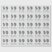 59e verjaardag: Art Deco geïnspireerde stijl "59" Cadeaupapier (Vlak)