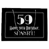 59e verjaardag: Art Deco geïnspireerde stijl "59", Groot Cadeauzakje (Achterkant)