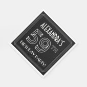 59e verjaardag: Art Deco Style + aangepaste naam Servet (Hoek)