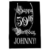 59e verjaardag: Fancy, elegant script + aangepaste Medium Cadeauzakje (Voorkant)