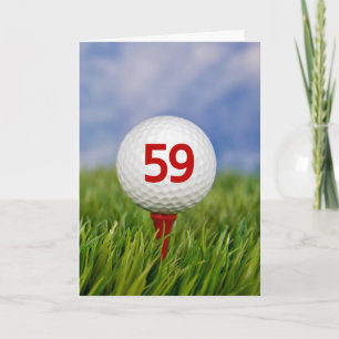 59e verjaardag Golfbal op rood T-shirt Kaart