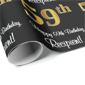 59e verjaardag: Luxurieuze Faux Gold-look # Cadeaupapier (Rol Hoek)