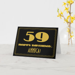59e verjaardag: naam + Art Deco geïnspireerd look  Kaart