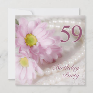 59ème anniversaire invitation avec marguerites