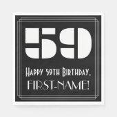 59ste verjaardag: Art Deco Geïnspireerde look "59" Servet (Voorkant)