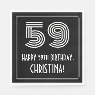 59ste verjaardag: Art Deco Geïnspireerde look "59" Servet