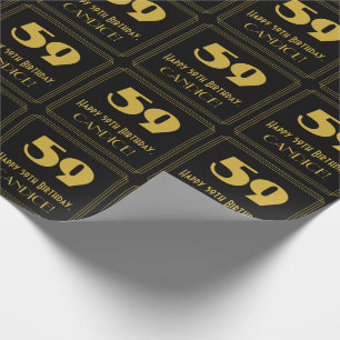 59ste verjaardag – Art Deco geïnspireerde uitstral Cadeaupapier