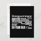 59ste verjaardag grootste 59-jarige uitnodiging briefkaart (Voorkant / Achterkant)