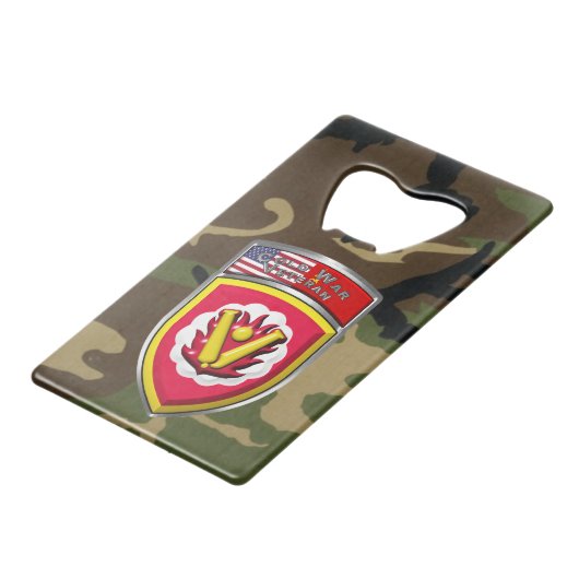  59th Ordnance Brigade Cold War Veteran Kredietkaart Flessenopener (Voorkant Gekanteld)